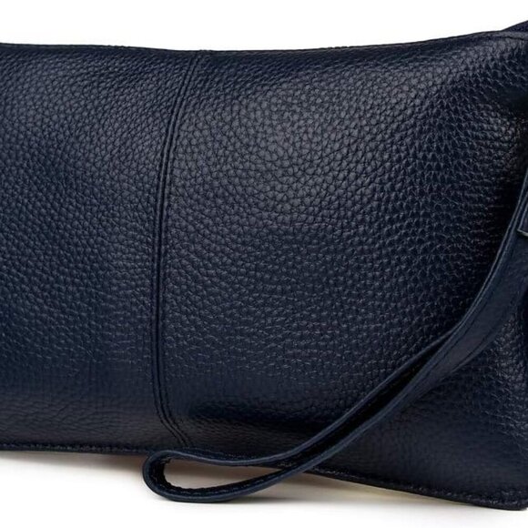 Genuine Leather Clutch Wallet For Women Wristlet Envelop Crossbody Purse Card Sh - Picture 1 of 8